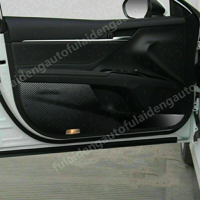 for Toyota for Camry 2018-2022 Carbon Fiber Leather Inner Door Anti-Kick Panel Cover