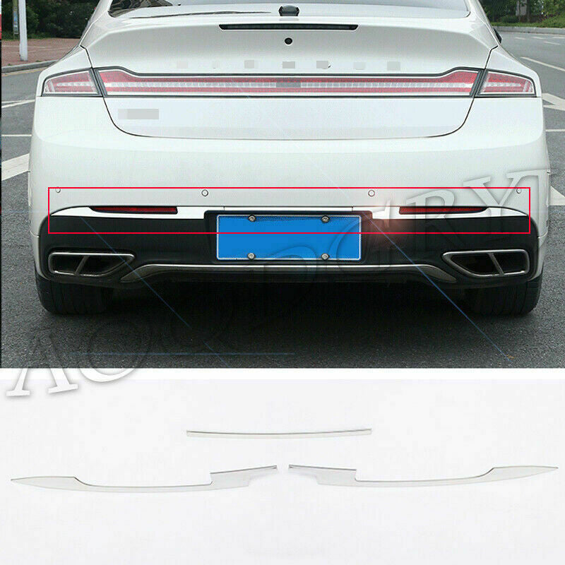 3Pcs for Lincoln MKZ 2017-2020 Chrome Rear Bumper Guard Decor Strip Cover Trim