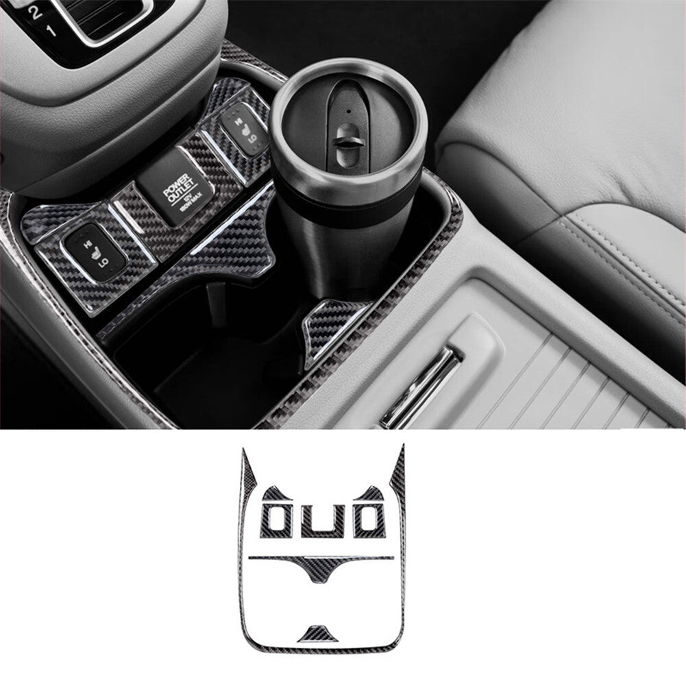 Carbon Fiber Central Cup Holder Cover Trim for Honda CRV CR-V 2012-2014 Type B