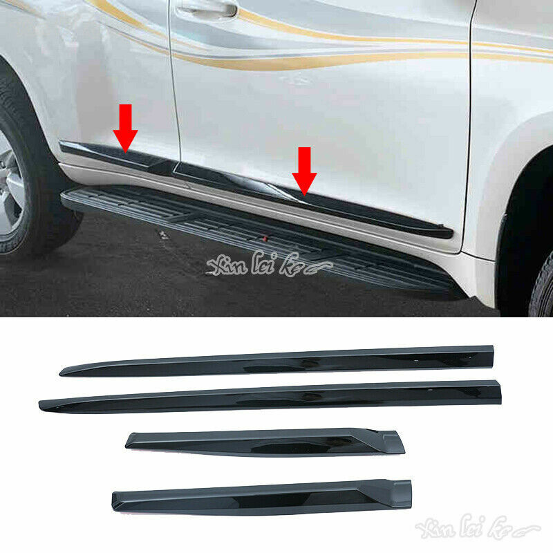 Piano black Outside Door Body Side Molding Trim 2018-2021 for Toyota Prado FJ150
