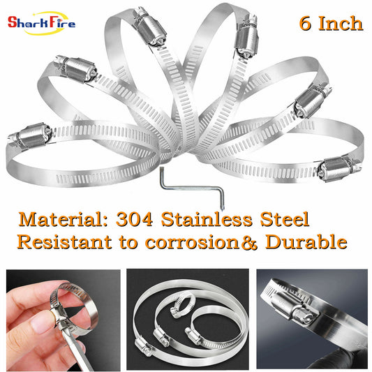 6-inch screw worm drive hose clamp hose ring clamp pipe clamp