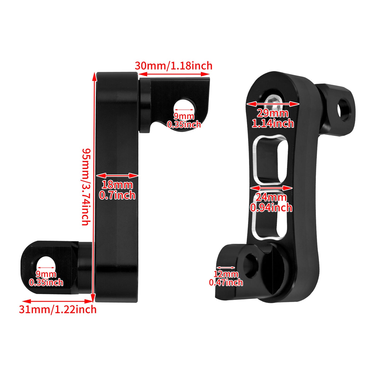 CNC Aluminum Foot Pegs Male Mount Extensions for Harley Touring Dyna Sportster