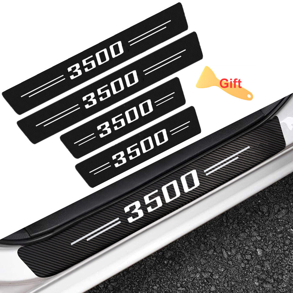4 for Ram 3500 Accessory Carbon Fiber Truck Cab Door Sill Protector Step Decals