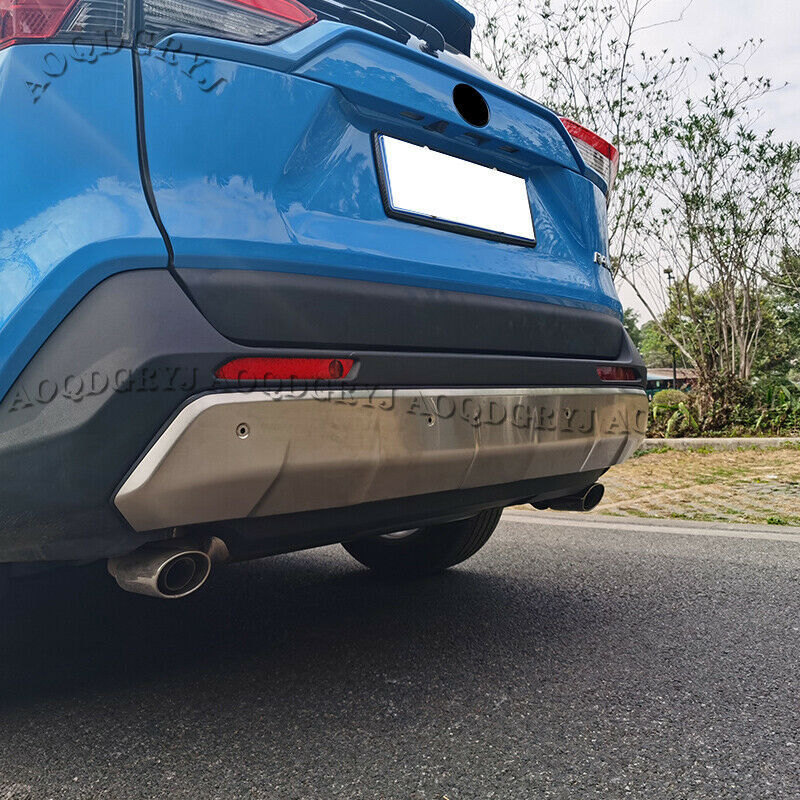 2P Front+Rear Bumper Diffuser Board Cover Trim Silver for Toyota RAV4 2019-2023