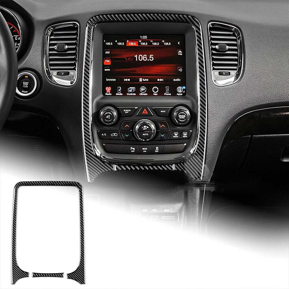 Black Center Control Console Sticker Carbon Fiber for Dodge Durango 2014-2020