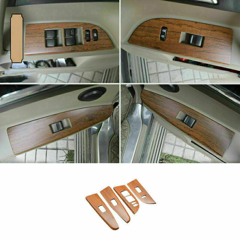 for Toyota Highlander 2008-2013 Wood Grain Window Lift Switch Button Panel Trim