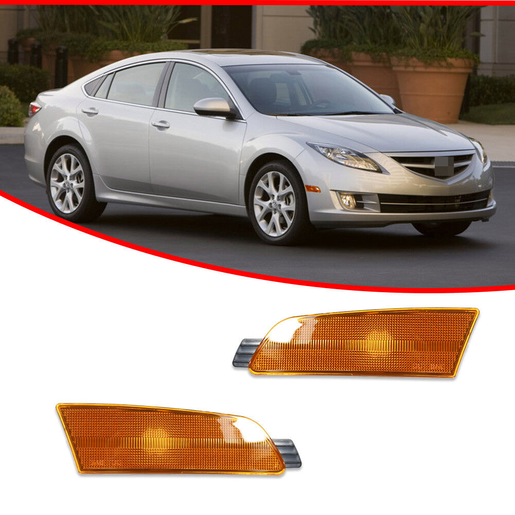 LH and right-hand amber-yellow lens front marking reflector kit for 2009-2013 for Mazda 6