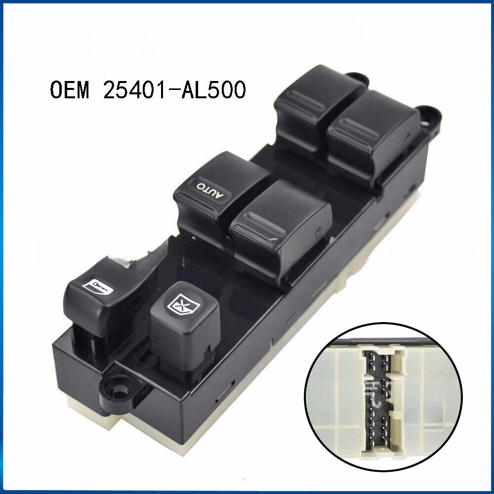 For Navara D22 Skyline X-Trail 25401-AL500 RHD Master Power Window Switch black