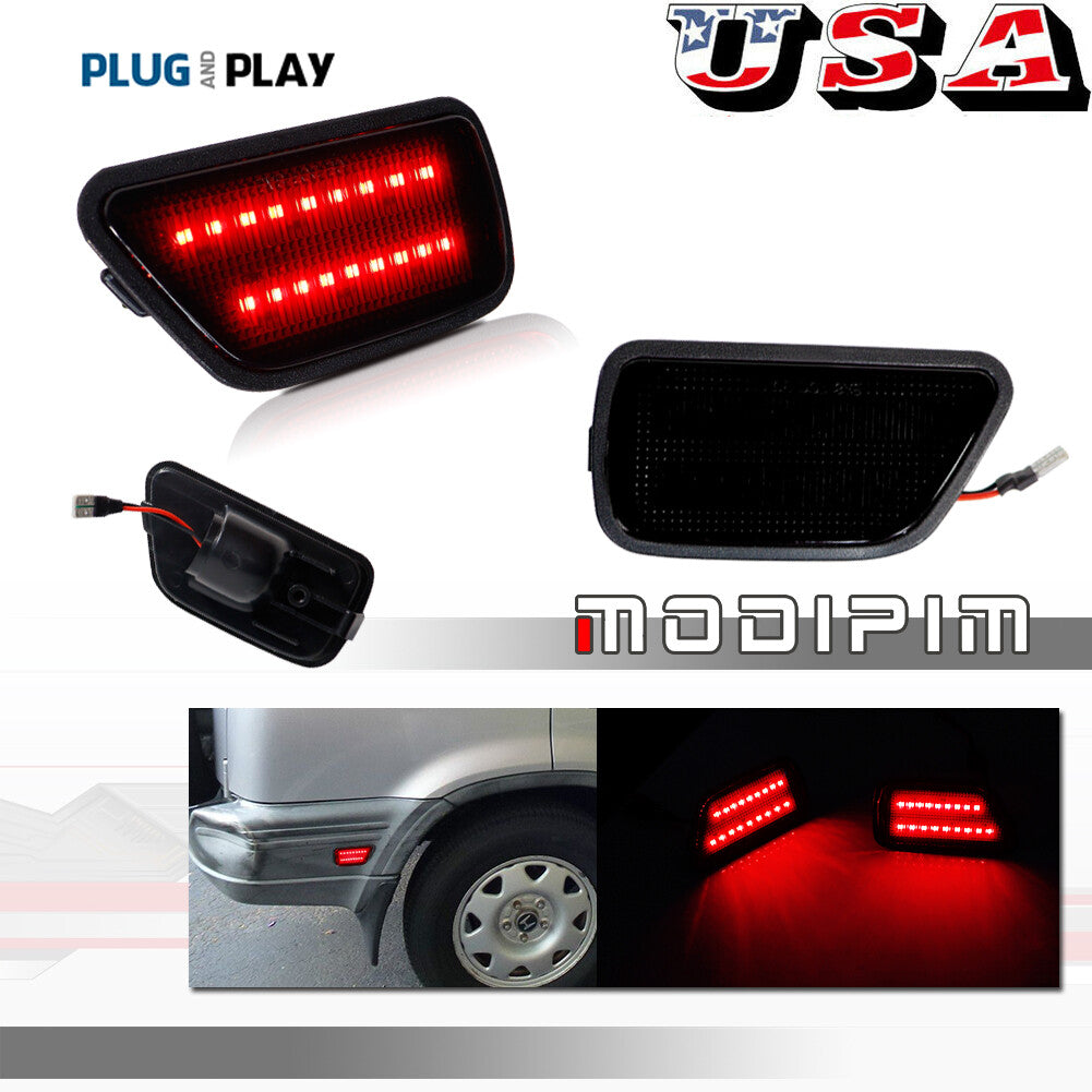 Smoked lens, mudguard rear side marking, red indicator light applicable to 1997-2001 for Honda models.