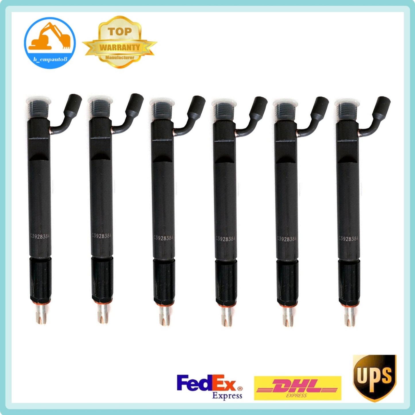 6x Fuel Injector 0 432 191 629 3928384 0432191629 for C8.3L 6CT 6CTA CN