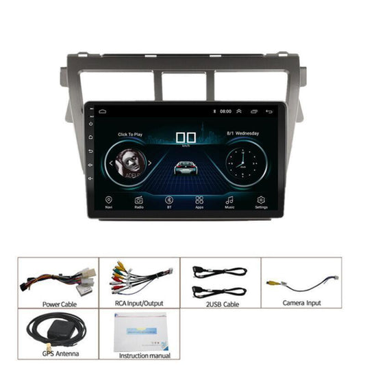 Auto Radio GPS Navi 9 Android 11 Stereo BT FM for Toyota Yaris Sedan Vios Belta