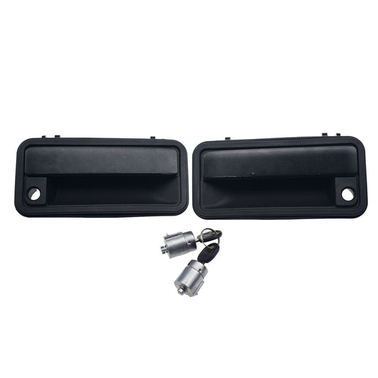 Front Black Exterior Outside Door Handle with Lock Cylinder Kit for Chevy for GMC