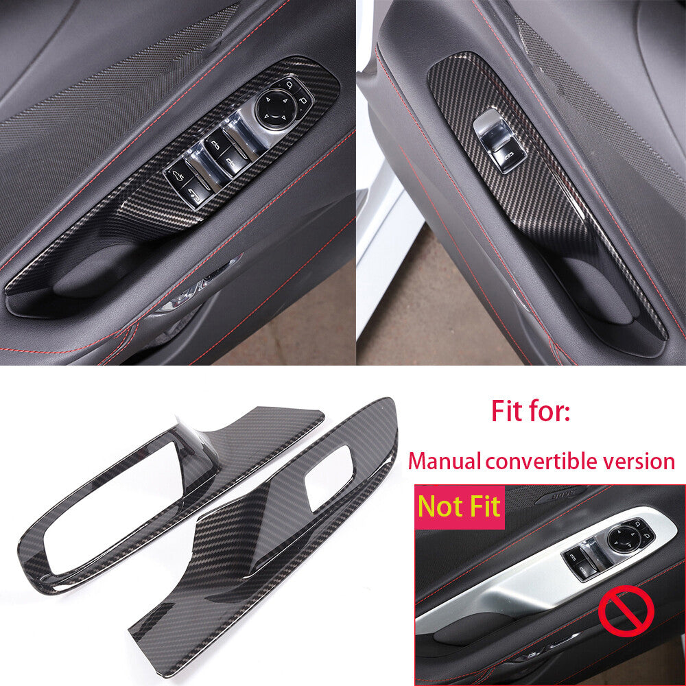 Carbon ABS Window Lift Switch Cover for Corvette C8 2020-23 Electric Convertible