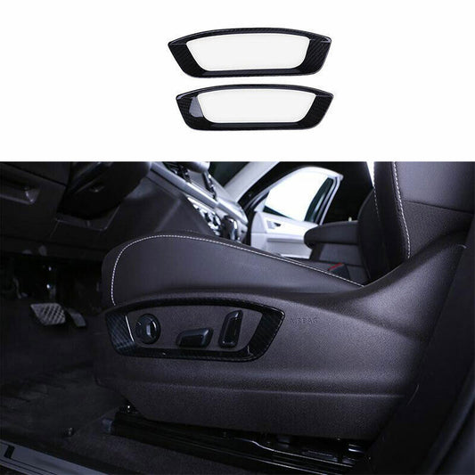 for Volkswagen Atlas 2018-23 Carbon Fiber for Seat Button Handle Panel Cover Trim 2X