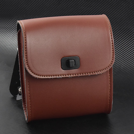 Universal Motorcycle Front Handlebar Tool Bag Luggage Pouch Saddle Bag Brown