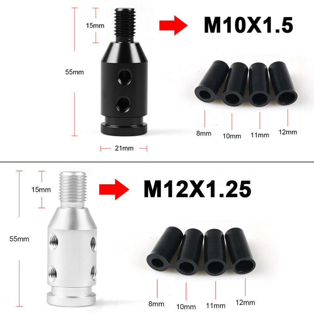 Universal Car Aluminum Shift Knob Adapter 12x1.25mm for Non Threaded Shifters