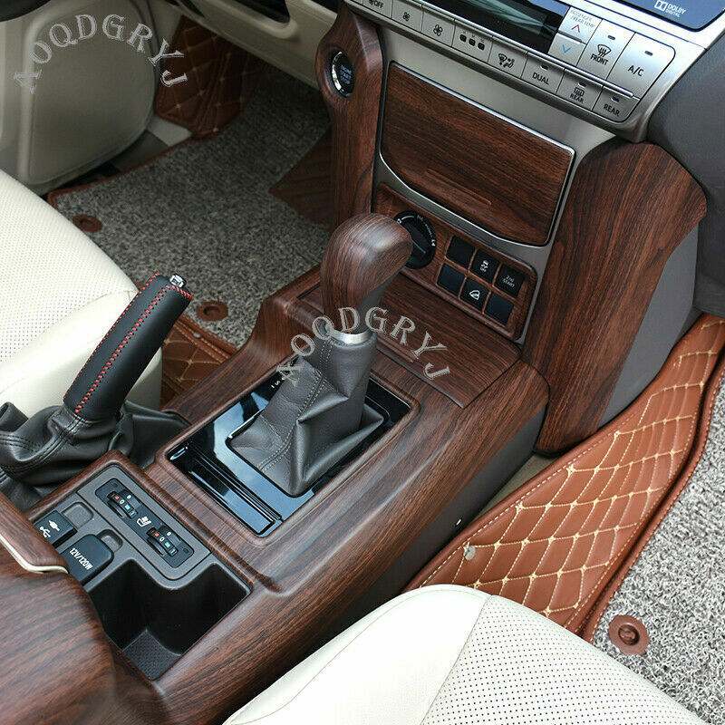 for Toyota Prado 150 2018-2021 Wood Grain Interior Gear Shift Knob Cover Trim