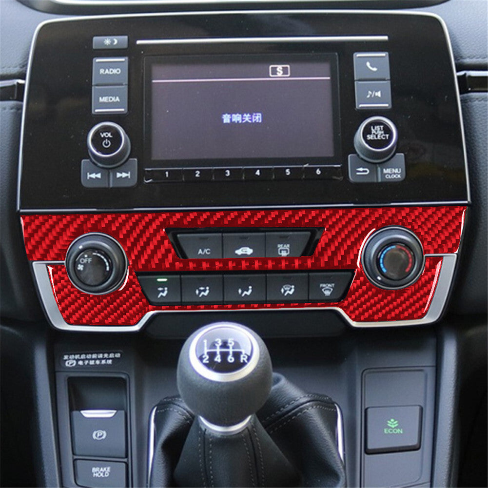 12Pcs Interior Decorative Set Cover Trim Carbon Fiber for Honda CRV 2017-021 Red