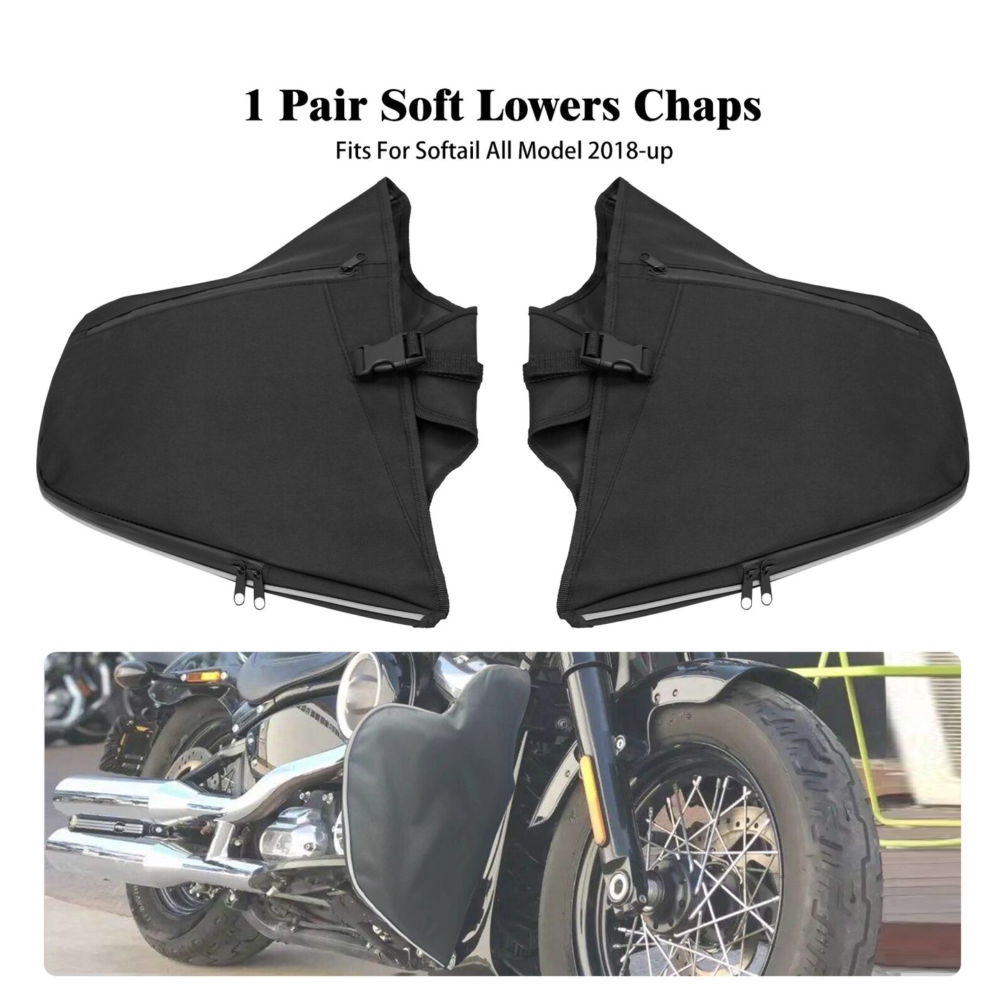 Soft Lowers Chaps Engine Guard Leg Warmer for Harley Softail Breakout 2018-2023