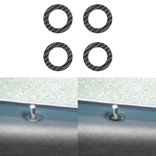 4Pcs Carbon Fiber Door Lock Ring Cover Trim for Chrysler 200 2011-2014