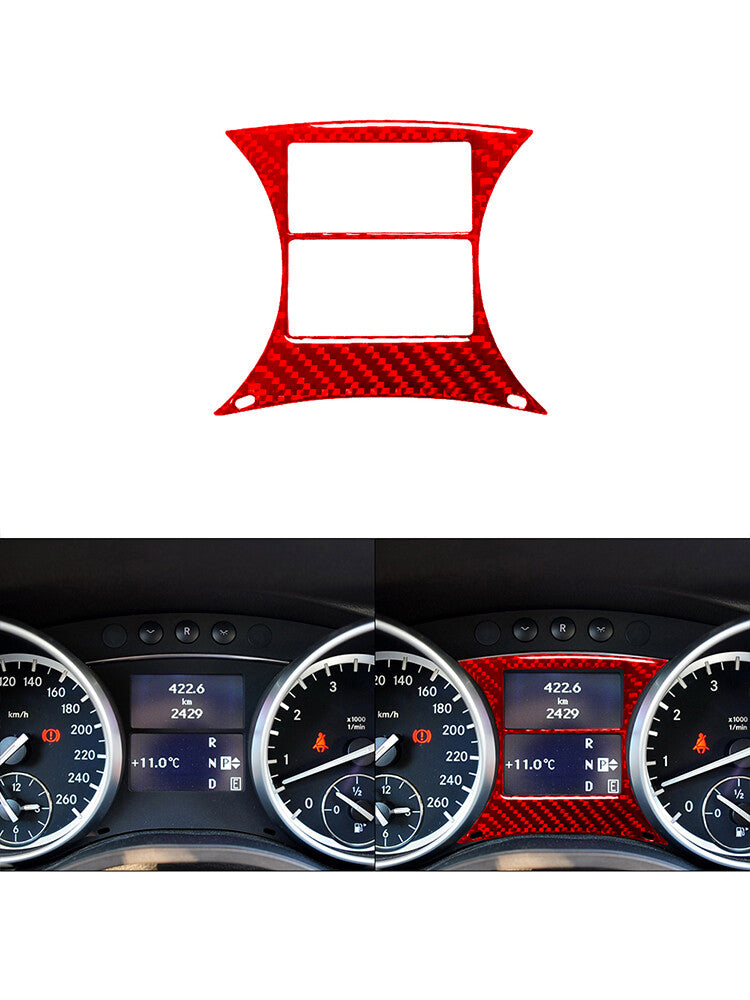 Red Carbon Fiber Speedometer Indicator Frame Trim for Mercedes R-Class 2009-12