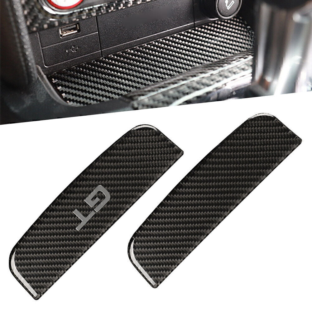 Carbon fiber interior storage compartment trim cover for Ford for Mustang 2015 - 2019 16 17 18
