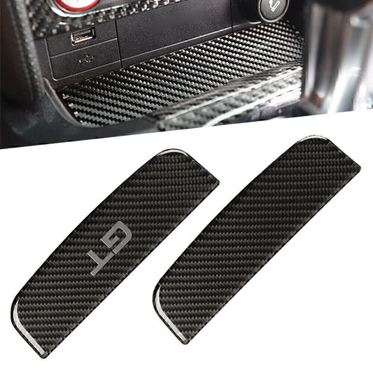Carbon fiber interior storage compartment trim cover for Ford for Mustang 2015 - 2019 16 17 18