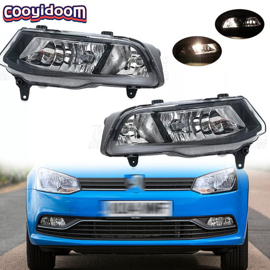 LHRH Front Bumper Fog Light Fog Lamp for VW Polo 6C Hatchback 2014-2018