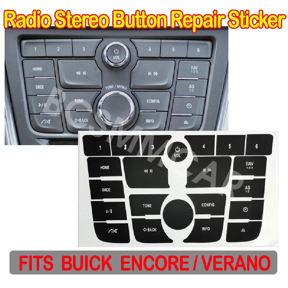Radio Button Repair Stickers Replacement Parts Fit for Buick Verano 2012-2015