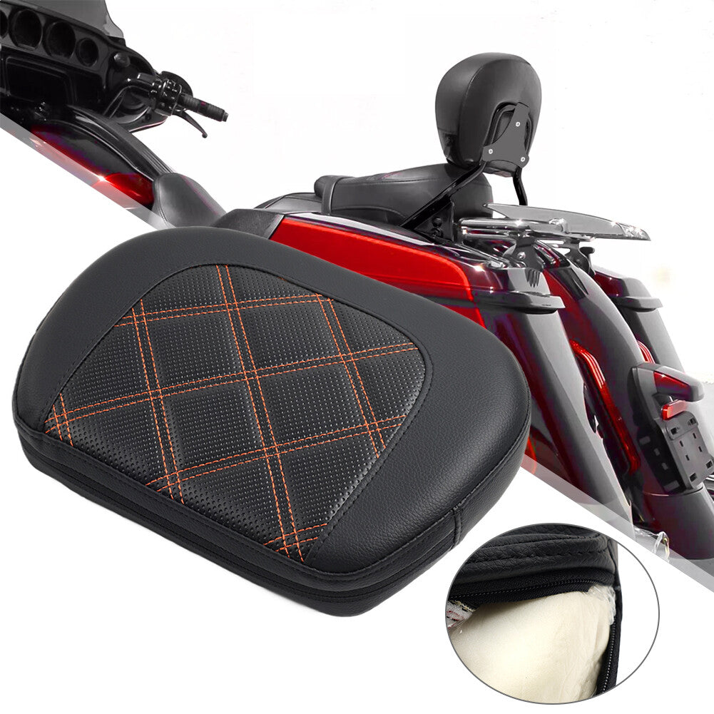 Rear Black Passenger Sissy Bar Backrest Pad for Harley Street Glide FLHX FLHXS