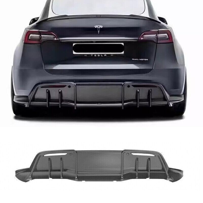 Carbon fiber rear bumper diffuser cover for 2021-2023 for Tesla for Model Y SUV (1 piece)