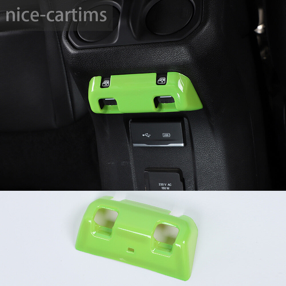 Rear Window Lift Switch Panel Trim for Jeep for Wrangler JL JT 2018+ABS Light Green
