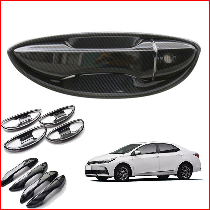 for Toyota for Corolla 14-19 Exterior Door Handle Bowl Cover Trim Carbon Fiber Style