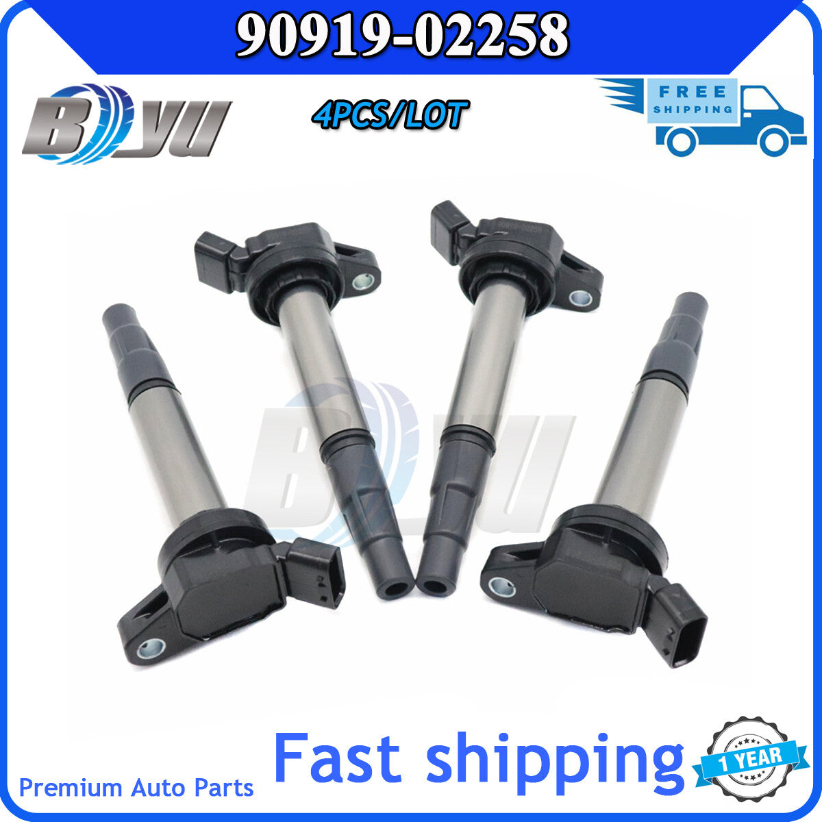 4-piece 90919-02258 Ignition Coil Bundle for Toyota for Corolla , for Lexus CT200h, for Scion xD 1.8L