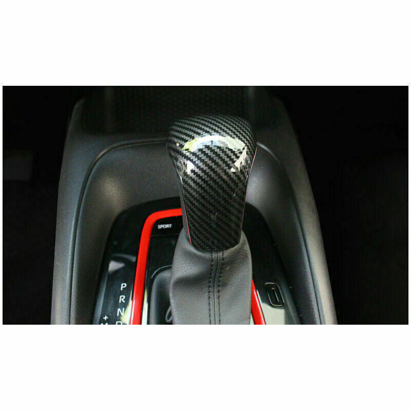 for Toyota for Corolla 2019-2023 Red+Carbon fiber Inner Gear Shift Knob Cover Trim
