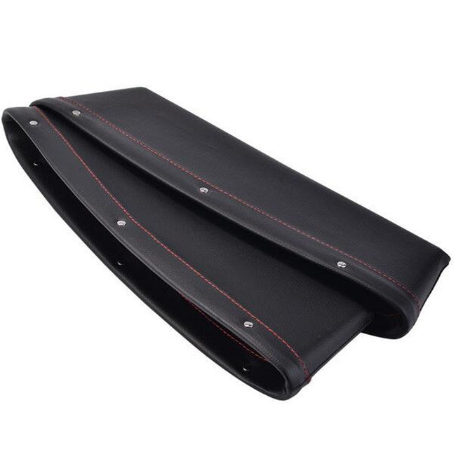 2x Black PU Leather Car Seats Catcher Gap Slit Bag Pocket Storage Leak-proof Box