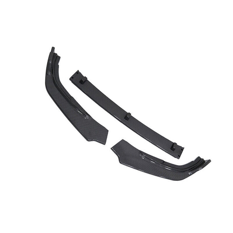 3PCS ABS Carbon Fiber Front Bumper Lip Chin Spoiler for Volkswagen T-Cross 20-22