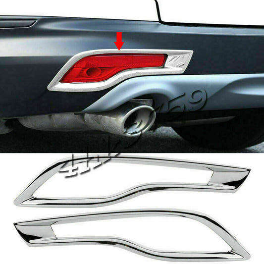 2P for Honda CRV CR-V 2017-2019 Chrome Rear Fog Light Frame Reflector Cover Trim