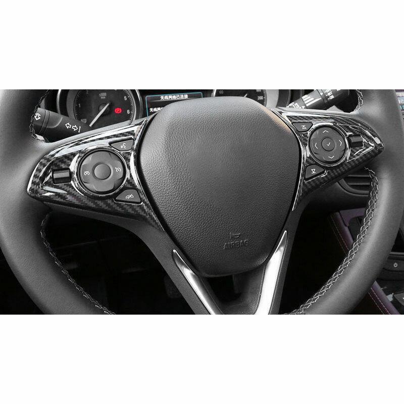 Refit for Buick Envision 2016-2020 Carbon Fiber Steering Wheel Button Cover Trim