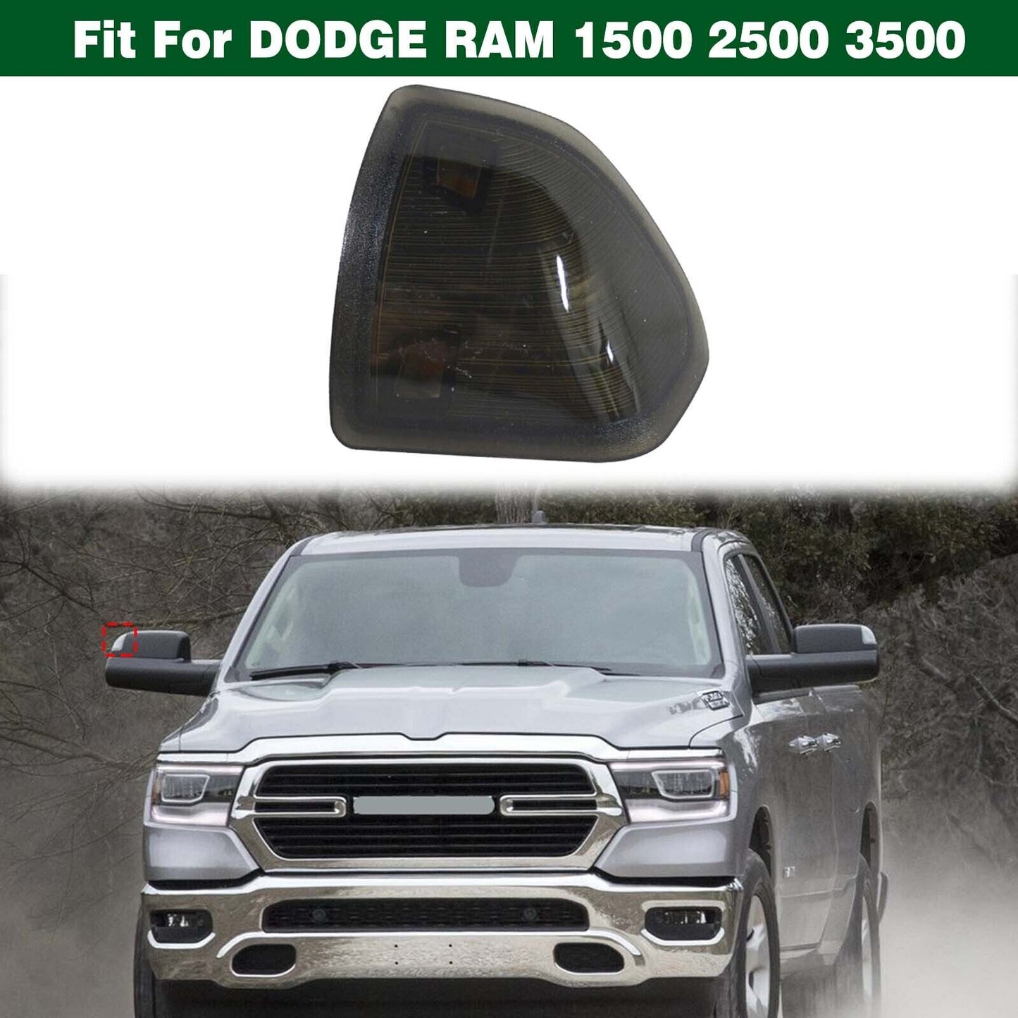 Smoke Lens LED Right Side Mirror Turn Signal Light for Dodge for Ram 1500 2500 3500