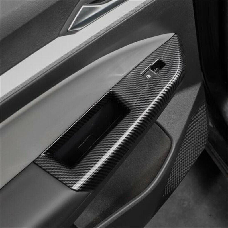 Carbon Fiber Door Window Lift Switch Panel Cover Trim for VW for GOLF 8 MK8 2020-21