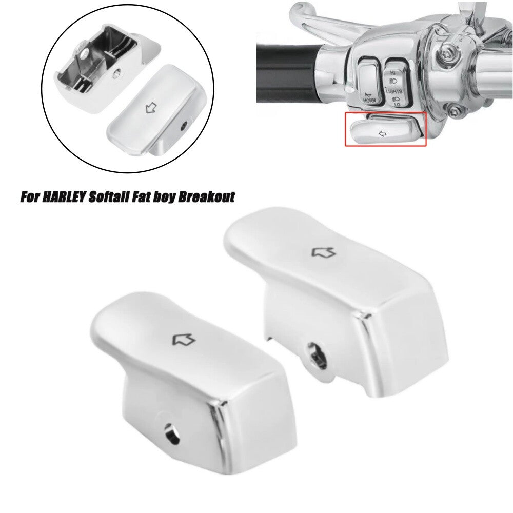 Chrome Turn Signal Switch Button Covers Extended for Harley Sportster Softail