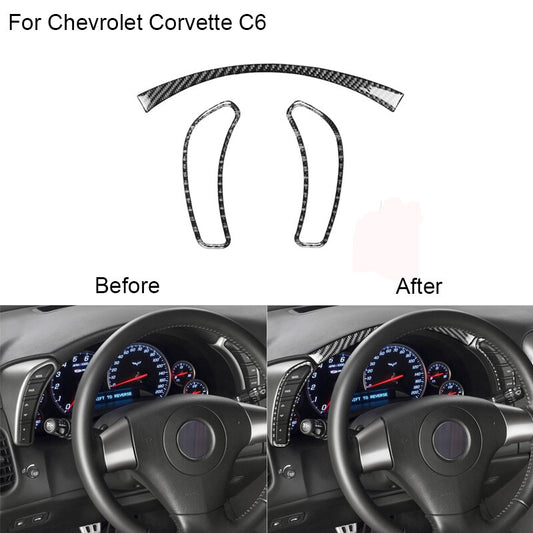 for Chevrolet for Corvette C6 2005-2007 Carbon Fiber Inner Console Frame Cover Trim