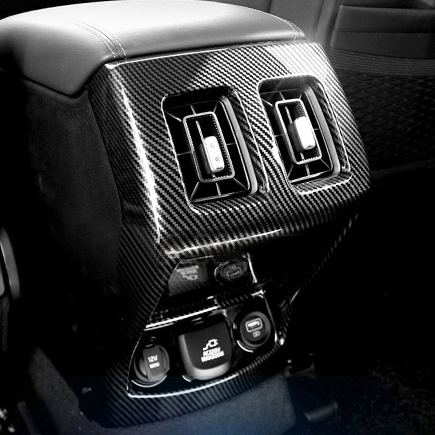 Carbon Fiber Look Inner Rear Air Vent Outlet Cover Trim for Kia Sorento 2021-23