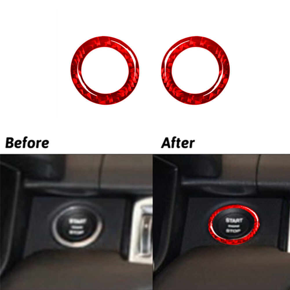 Red Carbon Fiber Ignition&Glove Box Switch Trim For Land for Range Rover Sport 14-17