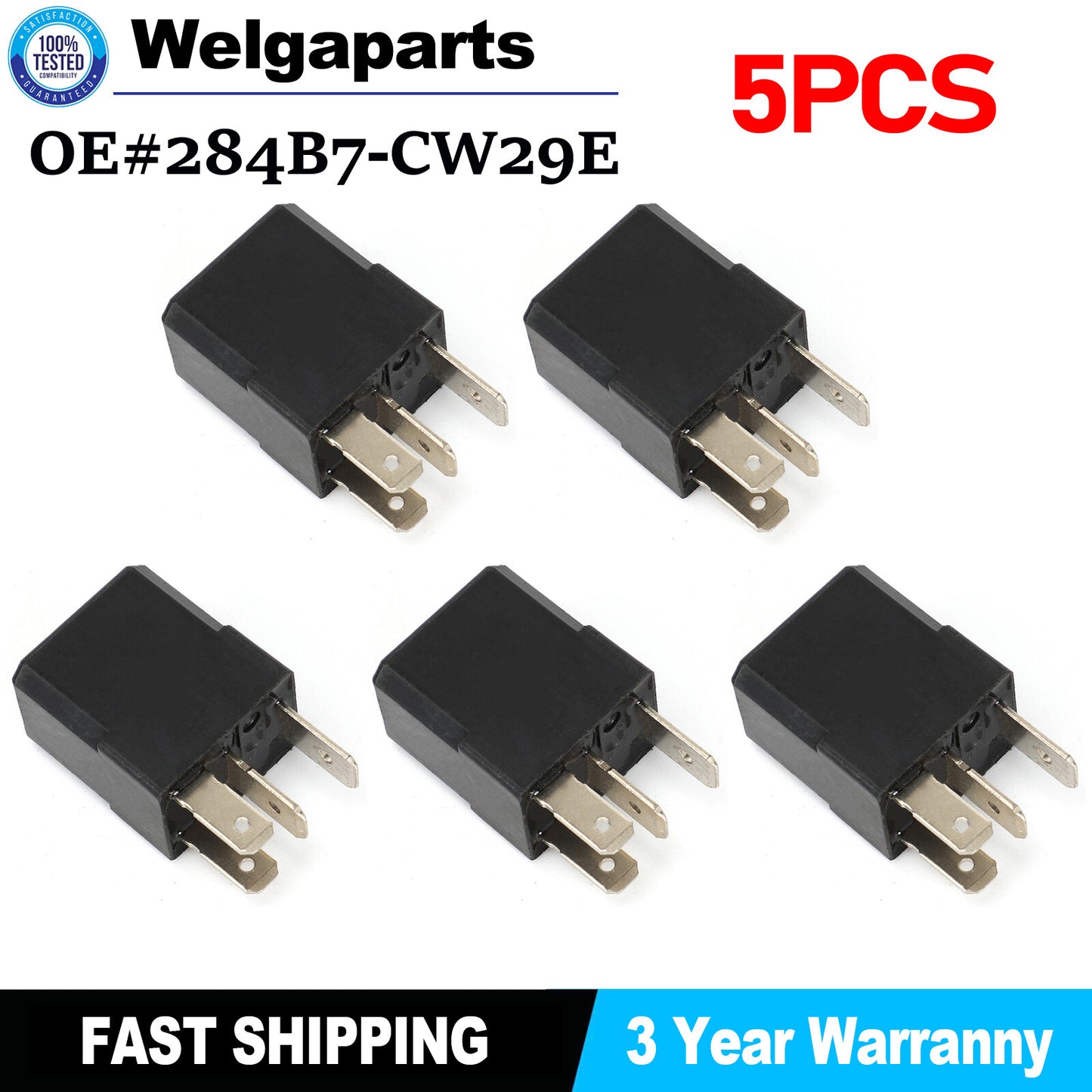 Set of 5 284B7-CW29E ECU Relay For Titan Frontier Armada Pathfinder Xterra New