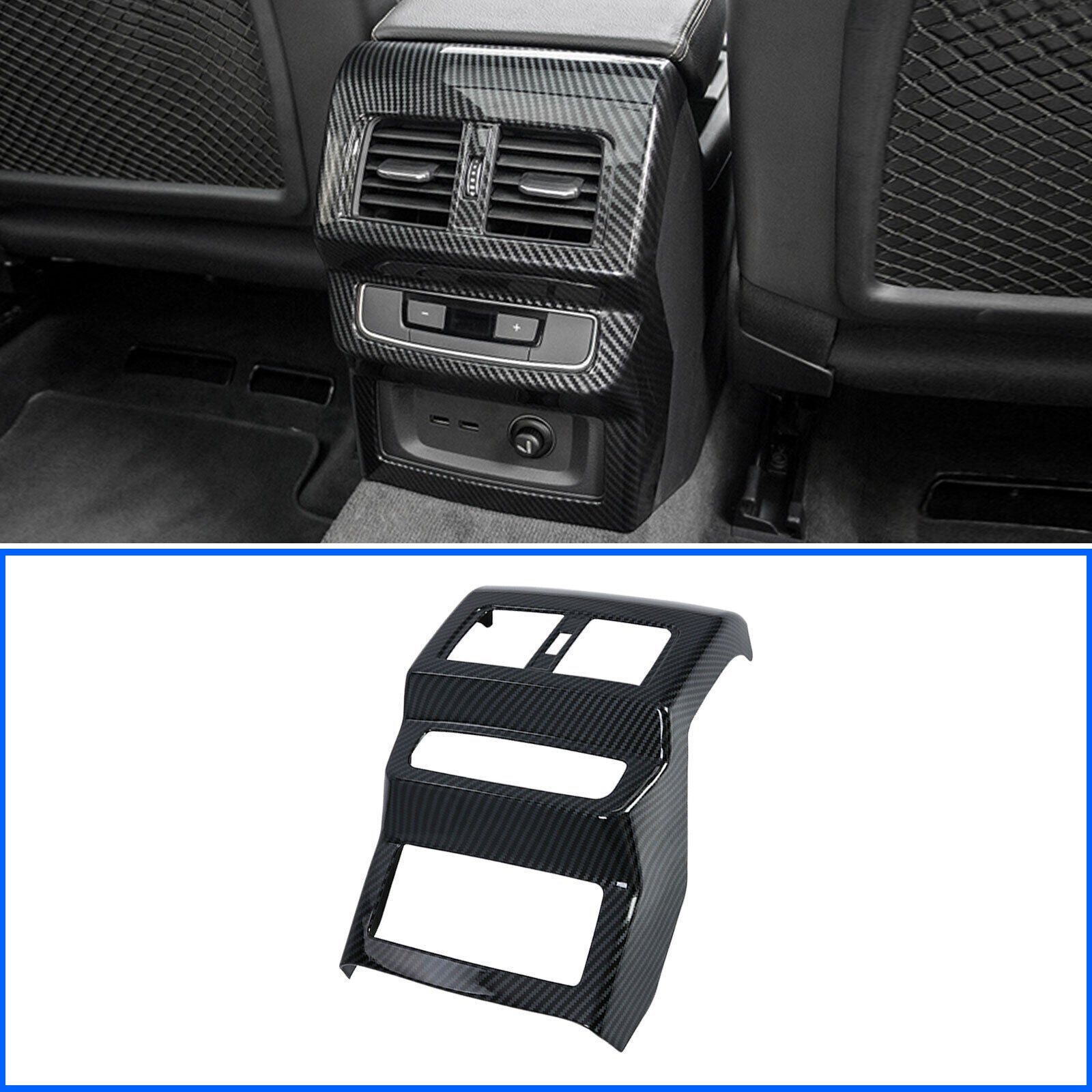 For 2018-2022 for Audi Q5 SQ5 Rear Armrest Box Air Vent Cover Frame Carbon Fiber New