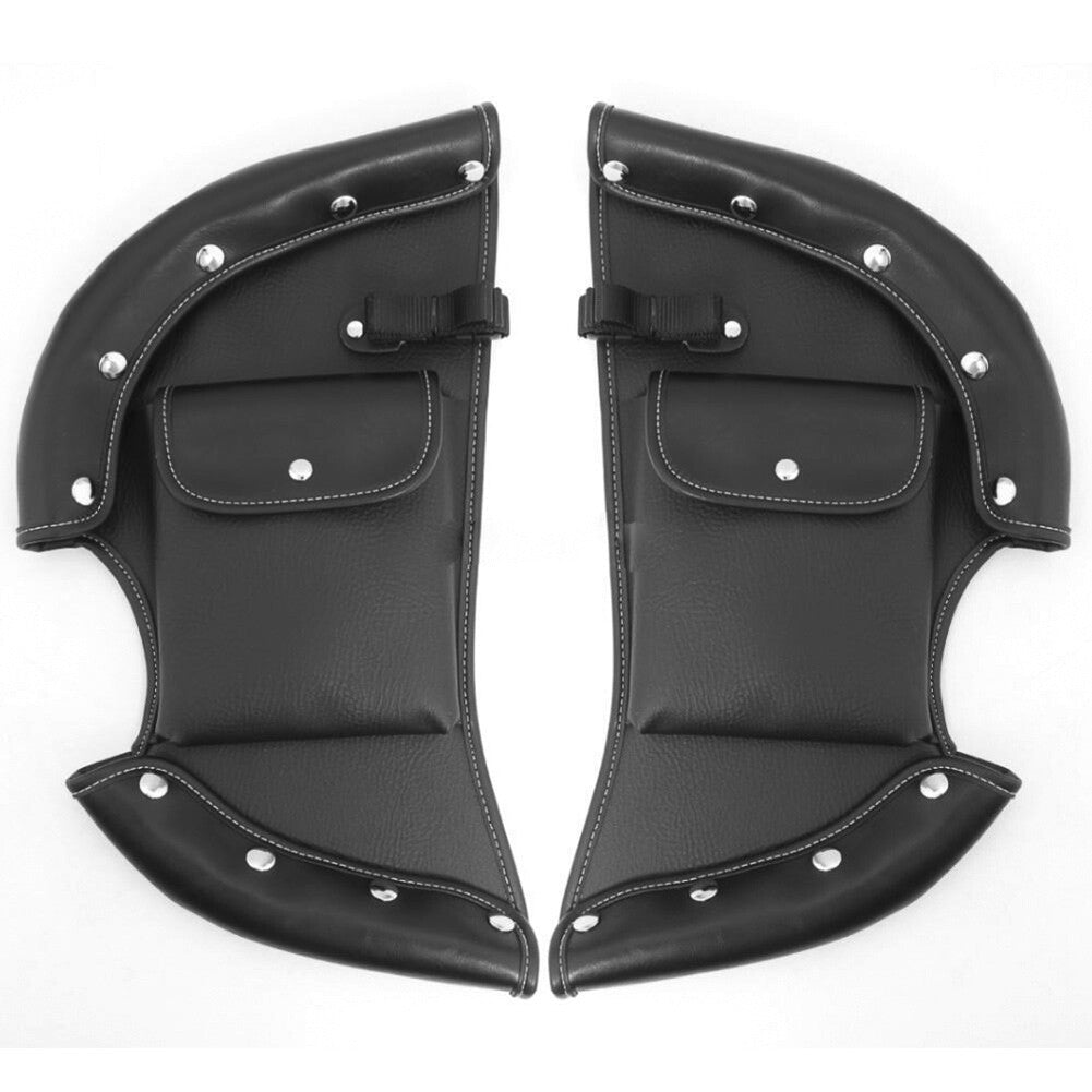Black Soft Lowers Chaps Engine Guard Cover Leg Warmer For Indian 2014-2022