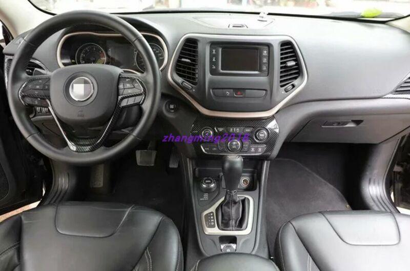 14-Piece Carbon Fiber Style Interior Trim Kit for Jeep Cherokee 2016-2017