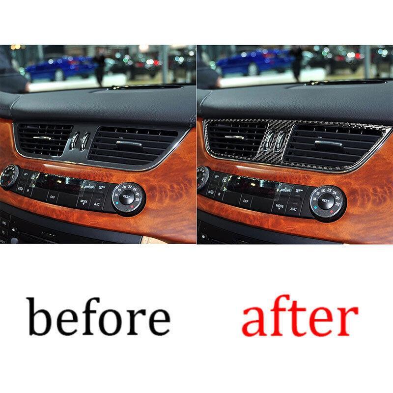 for Benz CLS C219 2004-09 Real Carbon Fiber Central Console Air Outlet Vent Trim